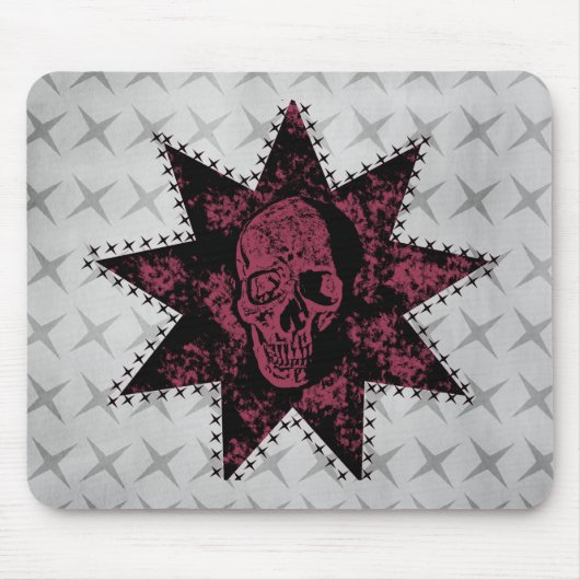 Punk Skull Muismat (Donkerroze) (Voorkant)
