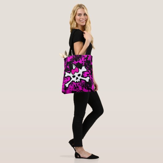 Punk Skull Princess Canvas tas (Op model)