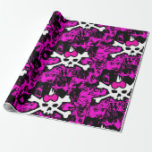Punk Skull Princess inpakpapier (Uitgerold)