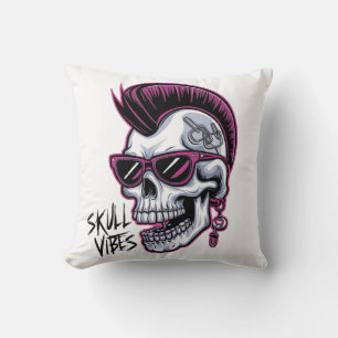 Punk Skull Vibes. Cool Skull met zonnebril Desi Kussen
