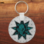Punk Sleutelhanger van de schedel (Blauwgroen) (Voorkant)