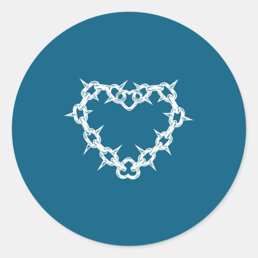 Punk spike hart ronde sticker (Voorkant)