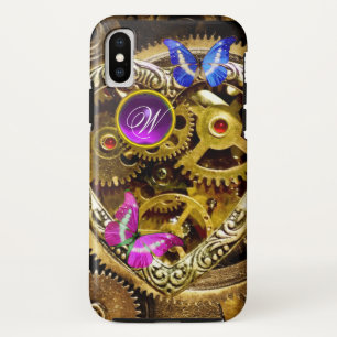 PUNK STEAM-VISTUIG, GEMSTONES, BUTTERFLIES MONOGRA Case-Mate iPhone CASE