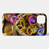 PUNK STEAM-VISTUIG, GEMSTONES, BUTTERFLIES MONOGRA Case-Mate iPhone CASE (Achterkant (horizontaal))