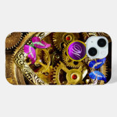 PUNK STEAM-VISTUIG, GEMSTONES, BUTTERFLIES MONOGRA Case-Mate iPhone CASE (Achterkant (horizontaal))