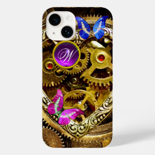 PUNK STEAM-VISTUIG, GEMSTONES, BUTTERFLIES MONOGRA Case-Mate iPhone CASE