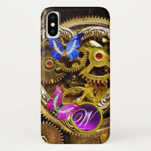 PUNK STEAM-VISTUIG, GEMSTONES, BUTTERFLIES MONOGRA Case-Mate iPhone CASE