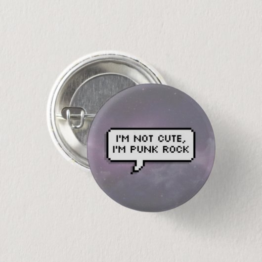 Punk steen ronde button 3,2 cm (Voorkant /achterkant)