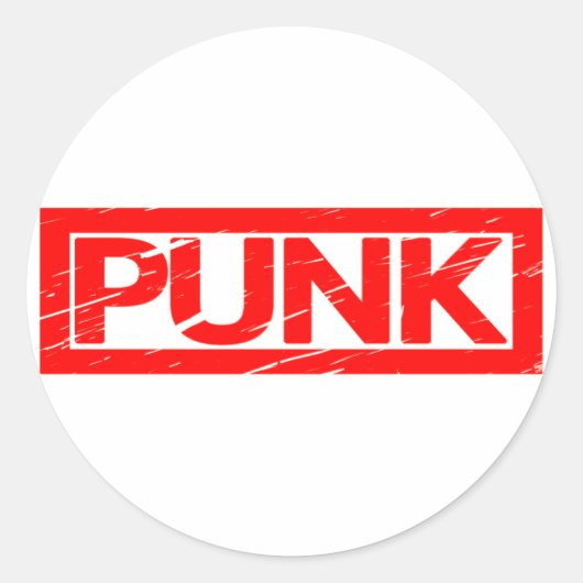 Punk Stempel Ronde Sticker (Voorkant)