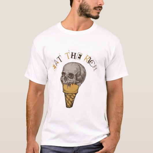 Punk stijl Eet het rijke ontwerp T-shirt (Voorkant)