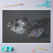 Punk Stijl Zebra Lederen Jas Decoupage Tissuepapier (Craft)