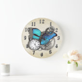 Punk stoomblauwe vlinder — ontwerp van te volgen grote klok (Huis)