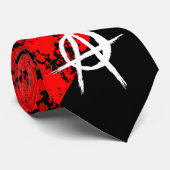 Punk strepen/anarchistisch gekraakte symbool stropdas (Opgerold)