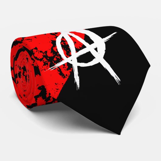 Punk strepen/anarchistisch gekraakte symbool stropdas (Opgerold)