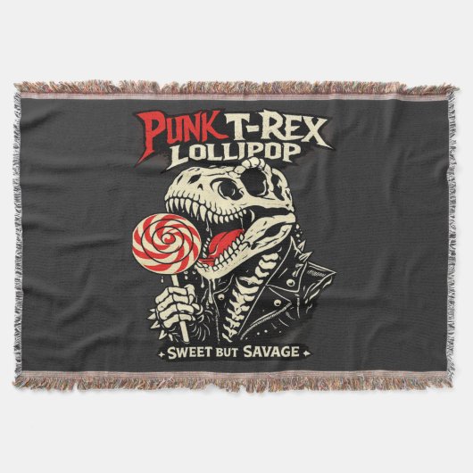 Punk T-Rex Lollypop - Zoet Maar Wild Deken (Voorkant)