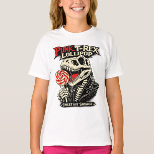 Punk T-Rex Lollypop - Zoet Maar Wild T-shirt