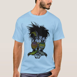 punk_tete_de_dode_crane_lunette_zon_moustach t-shirt