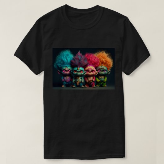 Punk Trolls kleurrijke veer Veel basiskleur kiezen T-shirt (Design voorkant)