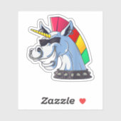 Punk Unicorn Funny Ironic Cool Unicorn Punk Rock M Sticker (Vel)