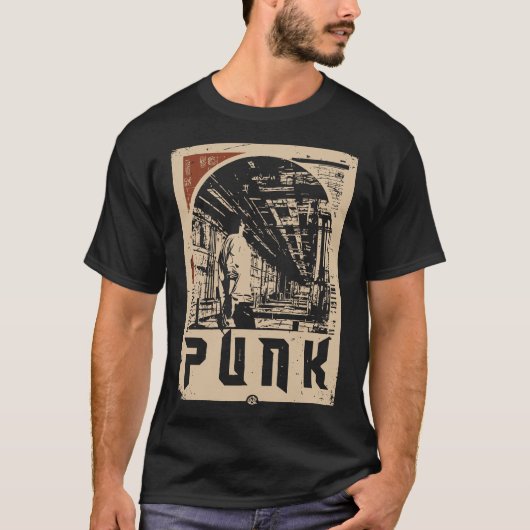 PUNK Urban Rebel Figuur Poster | retro-propaganda T-shirt (Voorkant)
