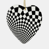 Punk vervormd retro dambord in zwart-wit keramisch ornament (Rechts)