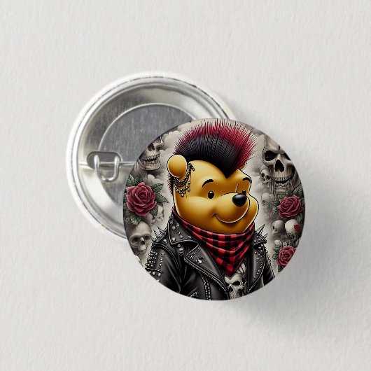 Punk Winnie de Pooh 1 Ronde Button 3,2 Cm (Voorkant /achterkant)