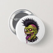 Punk Zombie Ronde Button 5,7 Cm (Voorkant /achterkant)