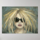 Punk zonnebrillen Groot Vrouw Portret Unique Artsy Poster (Voorkant)