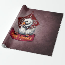 Punk zwaan: de gevederde rebel. cadeaupapier