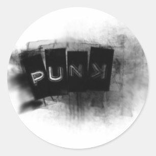 Punk zwart-wit ronde sticker