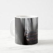 Punk zwarte leder met lak koffiemok (Voorkant links)