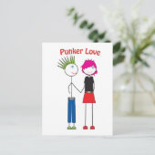 Punker Love Briefkaart (Staand voorkant)