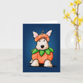 Punkin Scottie Dog Halloween Card Kaart (Gele Bloem)