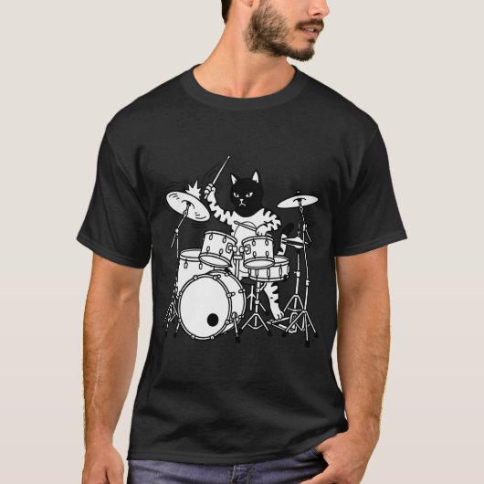 Punkkat speelt op trommel t-shirt (Voorkant)