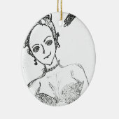 punkmeisje keramisch ornament (Rechts)