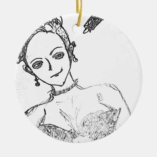 punkmeisje keramisch ornament (Voorkant)
