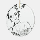 punkmeisje keramisch ornament (Links)