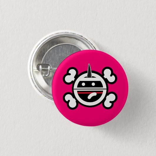 Punkrock Unicorn pin Ronde Button 3,2 Cm (Voorkant /achterkant)