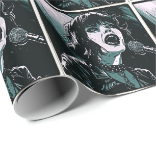 Punkrockzangeres Rebellengeschreeuw Muziekfans  Cadeaupapier