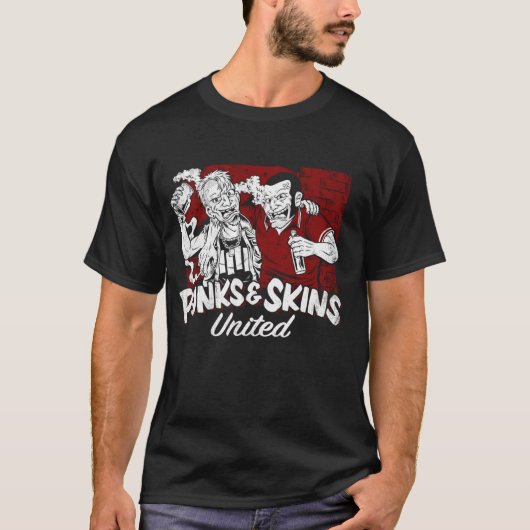 Punks and Skins United Oi Oi Oi Street Punks & Ski T-shirt (Voorkant)