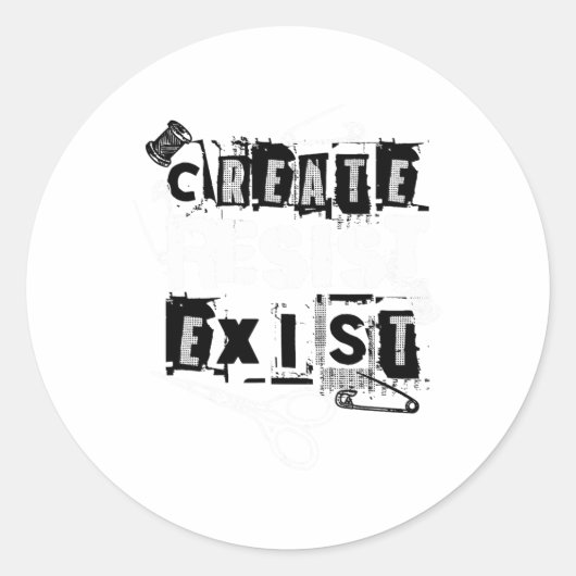 Punk's Creed Creëer Ronde Sticker (Voorkant)