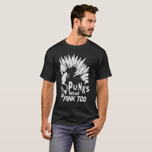 Punks Draag roze naar Gothic Metal Rock Concert 1 T-shirt (Voorkant volledig)