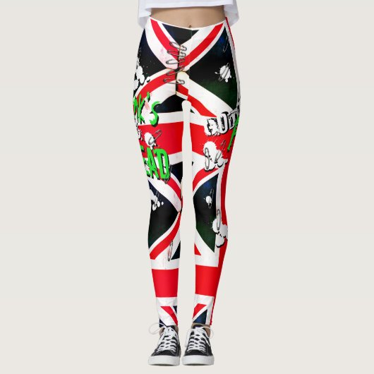 Punks niet Dode God Save Punks Grunge Union Jack Leggings (Voorkant)