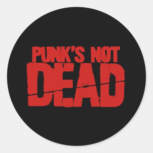 Punks niet dood ronde sticker (Voorkant)