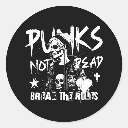 Punks niet dood ronde sticker (Voorkant)