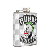 Punks Niet Dood Skull Mohawk Punk Rock Rocker Heupfles (Rechts)
