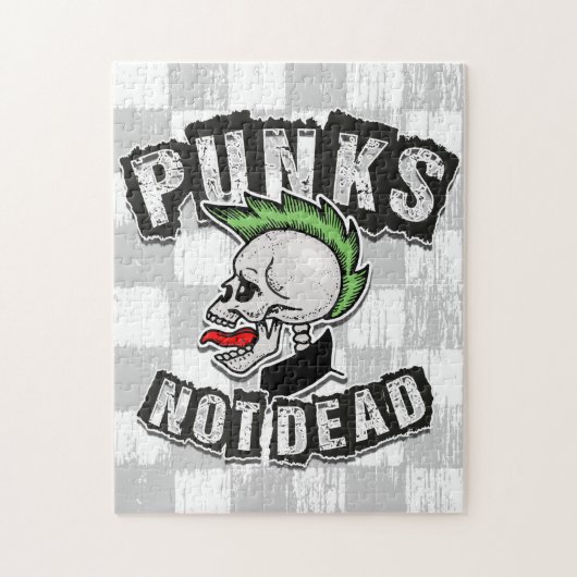 Punks Niet Dood Skull Mohawk Punk Rock Rocker Legpuzzel (Verticaal)