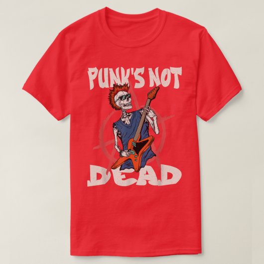 Punk's not Dead Anarchy Skeleton Guitar  Co T-shirt (Design voorkant)