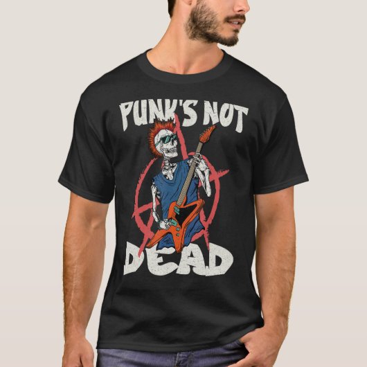 Punk's not Dead Anarchy Skeleton Guitar  Co T-shirt (Voorkant)