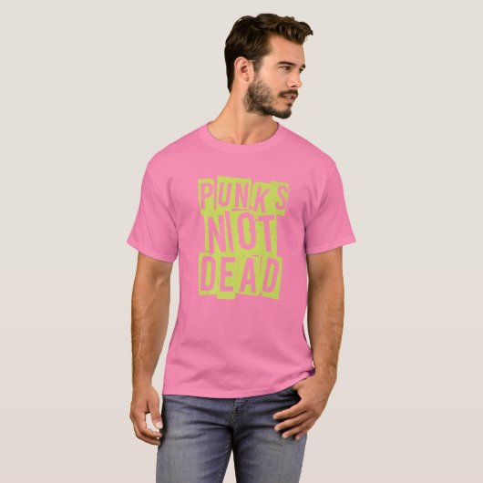Punk's not Dead - Punk Rock Hardcore roze T-shirt (Voorkant volledig)